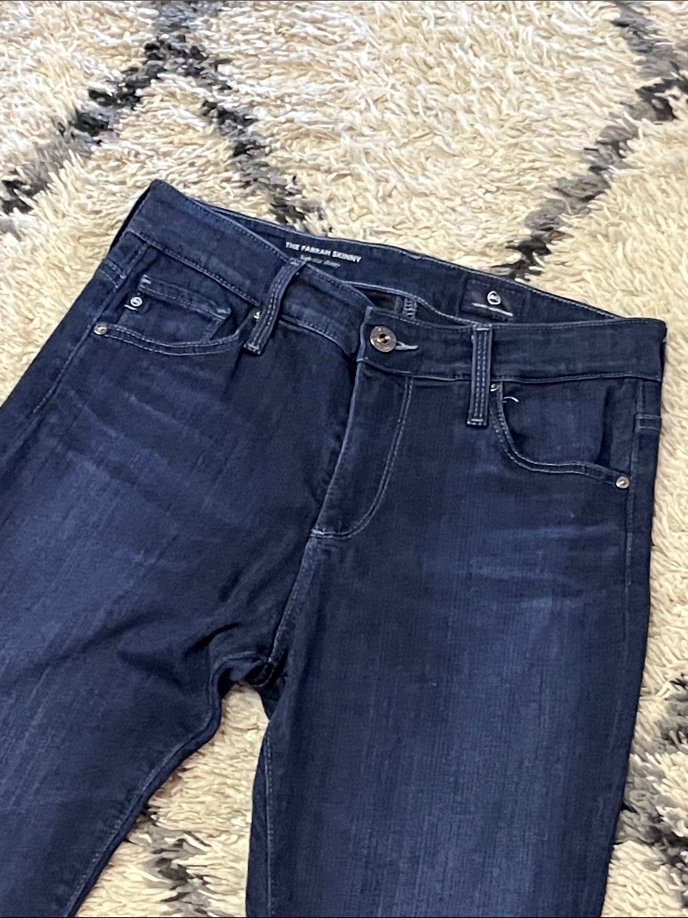 AG The Farrah Skinny Jeans 25R High Rise Dark Wash Stretch Denim - Picture 4 of 11